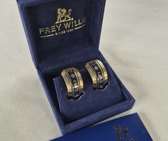 Rare Vintage Maritime 24k Gold Plated Frey Wille Clip Earrings