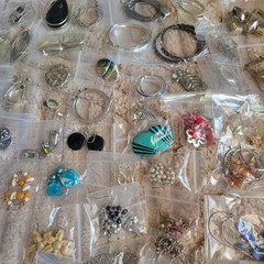 HUGE lot 126 Pairs Earrings Silver & Gold Tone Dangle Studs Hoops ALL WEARABLE