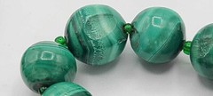 Vintage Malachite Gemstone Necklace 20.5” Long with Clasp