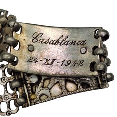 1942 WWII Operation Torch Casablanca Morocco Riveted Mixed Metal Gold Bracelet