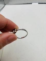 Vintage Sterling Silver Crystal Triple Interlocking Open Heart Love Size 7 Ring