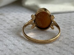 Antique 14K Yellow Gold Carved Silhouette Ring 2g Fine Jewelry Size 6.5 Band