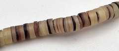 Vintage Agate Heishi Bead Necklace 15.5 In Natural Banded Stone Disc Strand