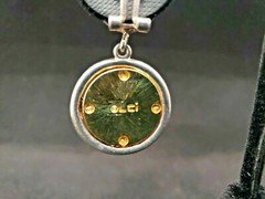 Vintage Liz Claiborne LC Shield Logo Gold Tone & Silver Dangle Clip On Earrings
