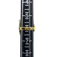 Gripoix Glass Cocktail Ring Gold Tone Black Enamel Green Cabochon Adjustable 6-9