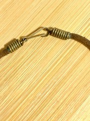 Vintage Wooden Beads & Metal Accents Leather Cord Necklace 1970s Boho Style 16”