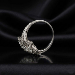Antique Art Deco Edwardian Ring Vintage Inspired Openwork Engagement Ring