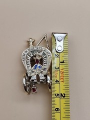 Western Wagon Small Series/Gold Tone/Multi Rhinestone Vintage Brooch