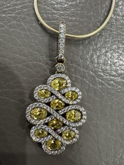 Stunning Gold Over STERLING SILVER YellowCZ Necklace PENDANT