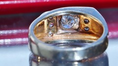 14k yellow gold ring 0.76ct diamond sz 9.25 handmade 1920’s antique 7.6gr N2389A