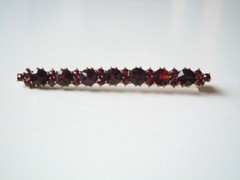 Brooch Garnet Norm Stamp Gold Plated 3.1 G/5.4 X 0.5 Cm
