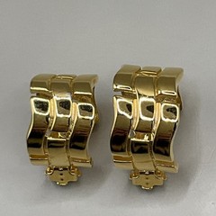 Anne Klein Womens Half Hoop Clip On Earrings Gold Tone Metal