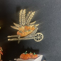 vintage brooch lot 4 pins fall autumn harvest Signed JJ KC