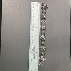 RARE Hollycraft 1954 Dimensional Cluster Rhinestone Gold Tone Vtg Bracelet