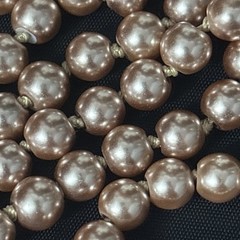 Vintage Faux Pearl Necklace Metallic Knotted Flapper Opera Wedding 8mm 68”