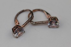 Copper Square Gemstone Earrings Sterling Silver