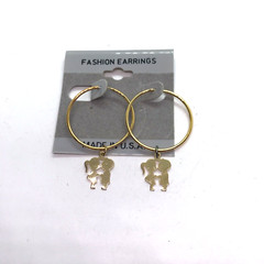 Kissing Kids Vintage Dangle Hoop Pierced Earrings 70s love retro USA