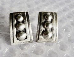 eARRINGS MEXICO STERLING SILVER VINTAGE MID CENTURY MODERNIST JEWELRY neocurio