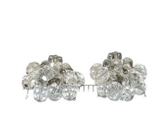Vinitage Crystal Cluster Clip on Earrings