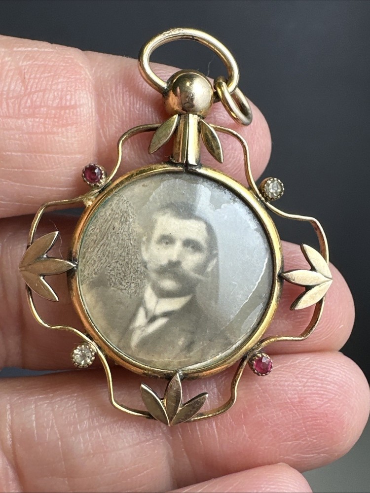 Antique Gold Filled Double-Sided Photo Pendant