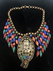 Miriam Haskell Style Egyptian Revival One Of A Kind Artisan Necklace