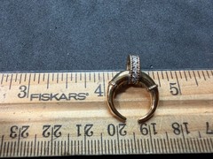 3.46g Vintage Sterling Silver 925 Crescent Horn Pendant Gold Tone Sparkling M
