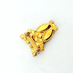 Vintage Amber Rhinestone Owl Brooch Lapel Pin Animal Bird Lover Statement Retro