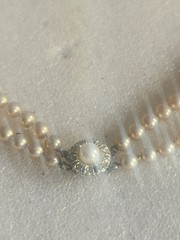 Peach Colored Faux Pearls Necklace • Made in Japan