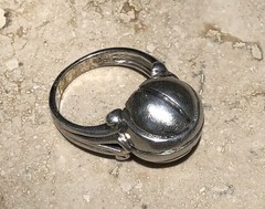 ✨🫧VINTAGE 925 STERLING SILVER MODERNIST Orb Ball STATEMENT Ring | ESTATE 🫧✨