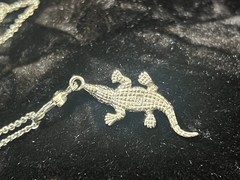 Jan Leslie Caimen Alligator Necklace Silver 925 Unique, Detailed, And Beautiful