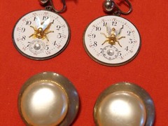 UNIQUE 7 PIECE ANTIQUE ART DECO DISCO EARRINGS COLLECTION 1950s – 1970s # 123
