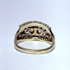GG Certified 14K Gold .99ctw Old European Diamond .79ctw Accent Sz 7.5 Ring 5.4g