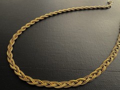 Vintage Mid-Century 12k Gold Filled Braided Collar Necklace 18in