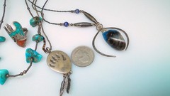 Vintage Native & Southwest Jewelry 8pc Necklace Lot Turquoise Sterling Rings