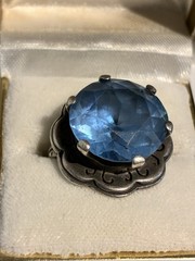 VTG TAXCO MEXICO 925 STERLING SILVER LARGE BLUE SPINEL RING 11.6g SIZE 5