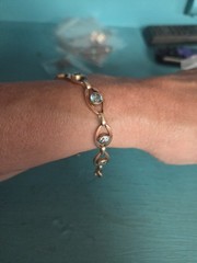 Art Deco Blue Zircon 14k Gold Bracelet