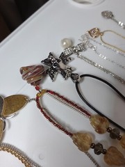 Lot Of 12 Pendant Necklaces Bows, Hearts, Angel, Skull Necklace Lot P38