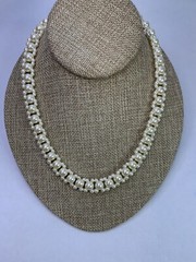 Vintage Simulated Pearl Necklace Signed SHB (Shofel Bros) Champagne Colored￼ D5
