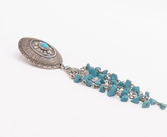 925 Sterling Silver Vintage Earrings SILVER CLOUD Dangling turquoise EG13186