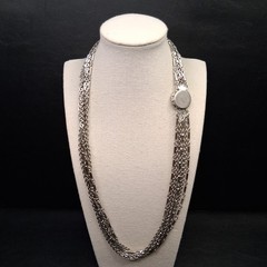 Vintage Multiple Chain Necklace Silver Tone. 17.108