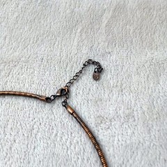Women’s Necklace With Earring Bird on a Branch Flower on Copper Band