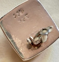 Simon Sebagg vintage sterling silver clip-on earrings stamped 925 Square Knit