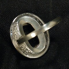 Vintage Sterling Ring-Onyx and Marcasite-7 ½. Marked Sterling BB (Bennett & Brad