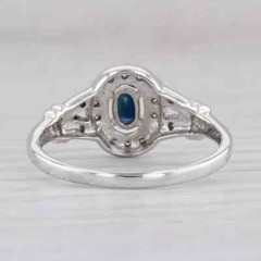 1.00Ct Split Shank Halo Oval Cut Lab-Created Sapphire Engagement Ring 925 Silver