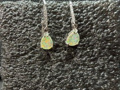 1.70g Vintage Sterling Silver 925 Drop Dangle Earrings Iridescent Sparkling M