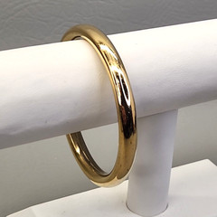Vintage Grosse Bangle Bracelet Germany 1968 Glossy Gold Tone Rounded Classic 8″