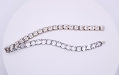 Antique Art Deco Rivere Choker Necklace Sterling Silver Signed H&H Womens