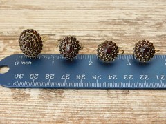 Vtg Antique 900 Silver Bohemian Garnet Bracelet Ring Necklace Pin Pendant Lot