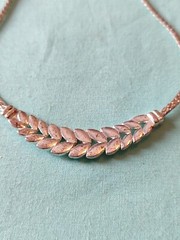 Vintage Clear Glass Rhinestone Choker Necklace 15 in Chain Silver Tone