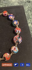 Vintage Millefiori Italy Multicolor Murano Glass Beads Necklace 28” Statement